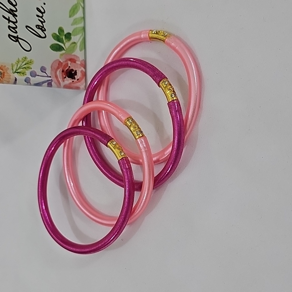 Elegant Pink and Purple Bracelet Set